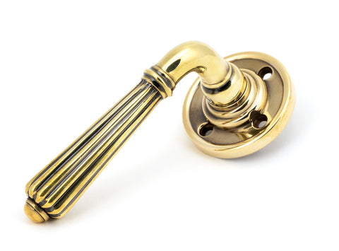 From The Anvil's Aged Brass Hinton Lever on Rose Set (Unsprung)