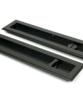 From The Anvil's Aged Bronze Art Deco Rectangular Pull - Privacy Set