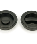 From The Anvil's Aged Bronze Art Deco Round Pull - Privacy Set