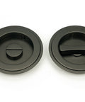 From The Anvil's Aged Bronze Art Deco Round Pull - Privacy Set