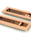 From The Anvil's Polished Bronze Art Deco Rectangular Pull - Privacy Set