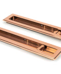 From The Anvil's Polished Bronze Art Deco Rectangular Pull - Privacy Set