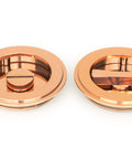 From The Anvil's Polished Bronze Art Deco Round Pull - Privacy Set