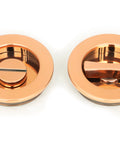 From The Anvil's Polished Bronze Plain Round Pull - Privacy Set