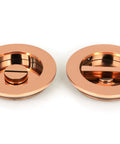 From The Anvil's Polished Bronze Plain Round Pull - Privacy Set