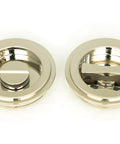 From The Anvil's Polished Nickel Art Deco Round Pull - Privacy Set