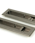 From The Anvil's Pewter Patina Art Deco Rectangular Pull - Privacy Set