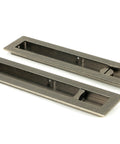 From The Anvil's Pewter Patina Plain Rectangular Pull - Privacy Set