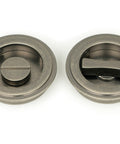 From The Anvil's Pewter Patina Art Deco Round Pull - Privacy Set