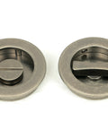 From The Anvil's Pewter Patina Plain Round Pull - Privacy Set