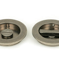 From The Anvil's Pewter Patina Plain Round Pull - Privacy Set