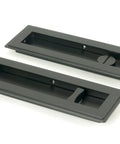 From The Anvil's Matt Black Art Deco Rectangular Pull - Privacy Set