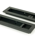 From The Anvil's Matt Black Plain Rectangular Pull - Privacy Set