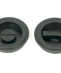 From The Anvil's Matt Black Art Deco Round Pull - Privacy Set