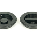 From The Anvil's Matt Black Art Deco Round Pull - Privacy Set