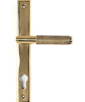 From The Anvil's Polished Brass Brompton Slimline Lever Espag. Lock Set