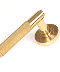 From The Anvil's Polished Brass Brompton Lever on Rose Set (Sprung)