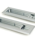 From The Anvil's Satin Chrome Art Deco Rectangular Pull - Privacy Set