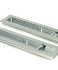 From The Anvil's Satin Chrome Art Deco Rectangular Pull - Privacy Set