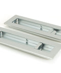 From The Anvil's Satin Chrome Plain Rectangular Pull - Privacy Set