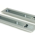 From The Anvil's Satin Chrome Plain Rectangular Pull - Privacy Set