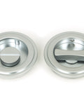 From The Anvil's Satin Chrome Art Deco Round Pull - Privacy Set