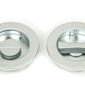 From The Anvil's Satin Chrome Plain Round Pull - Privacy Set