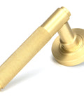 From The Anvil's Satin Brass Brompton Lever on Rose Set (Sprung)