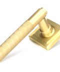 From The Anvil's Satin Brass Brompton Lever on Rose Set (Sprung)