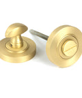 From The Anvil's Satin Brass Round Thumbturn Set