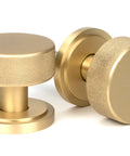 From The Anvil's Satin Brass Brompton Mortice/Rim Knob Set