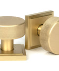 From The Anvil's Satin Brass Brompton Mortice/Rim Knob Set