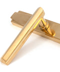 From The Anvil's Polished Brass Art Deco Slimline Lever Espag. Lock Set