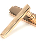 From The Anvil's Polished Bronze Art Deco Slimline Lever Espag. Lock Set