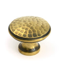 From The Anvil's Aged Brass Hammered Cabinet Knob