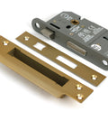 From The Anvil's Satin Brass 5 Lever BS Sash Lock