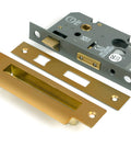 From The Anvil's Satin Brass Euro Profile Sash Lock