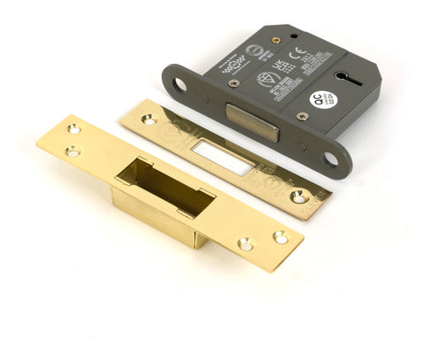 From The Anvil's Polished Brass BS 5 Lever Deadlock KA