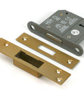 From The Anvil's Satin Brass BS 5 Lever Deadlock KA