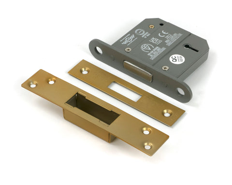 From The Anvil's Satin Brass BS 5 Lever Deadlock KA