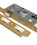 From The Anvil's Satin Brass Euro Din Sash Lock - 60mm Backset/72mm Centre