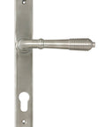 From The Anvil's Satin Marine SS (316) Reeded Slimline Lever Espag. Lock Set