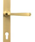 From The Anvil's Satin Brass Avon Slimline Lever Espag. Lock Set
