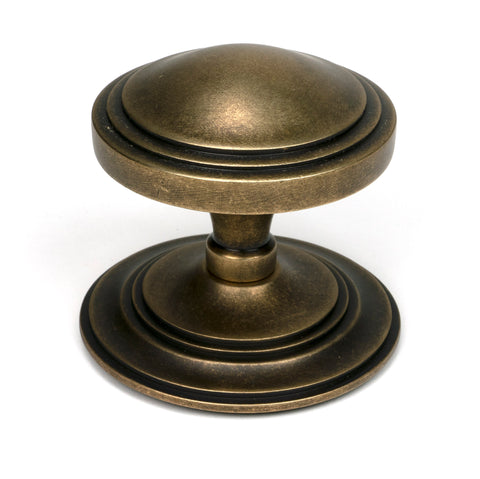 From The Anvil's Burnished Brass Art Deco Centre Door Knob