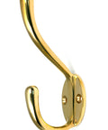 From The Anvil's Polished Brass Newbury Hat & Coat Hook