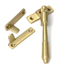From The Anvil's Satin Brass Night-Vent Locking Reeded Fastener