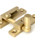 From The Anvil's Satin Brass Mushroom Quadrant Fastener - Narrow