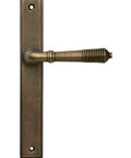 From The Anvil's Burnished Brass Reeded Slimline Lever Espag. Latch Set