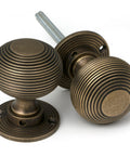 From The Anvil's Burnished Brass Heavy Beehive Mortice/Rim Knob Set