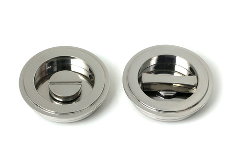 From The Anvil's Polished Marine SS (316) Art Deco Round Pull - Privacy Set